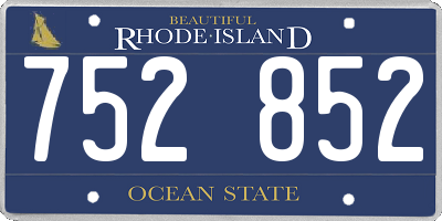 RI license plate 752852