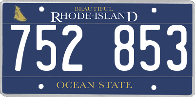 RI license plate 752853
