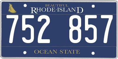 RI license plate 752857