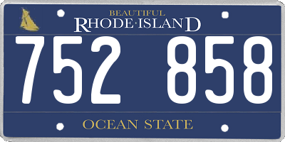 RI license plate 752858