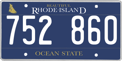 RI license plate 752860