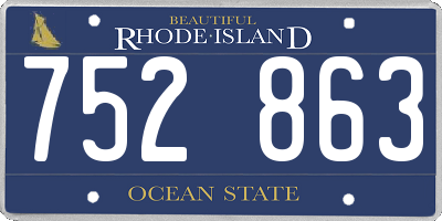 RI license plate 752863