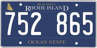 RI license plate 752865