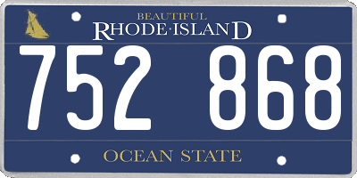 RI license plate 752868