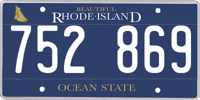 RI license plate 752869