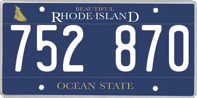 RI license plate 752870