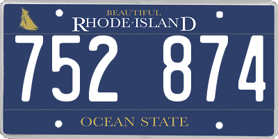 RI license plate 752874