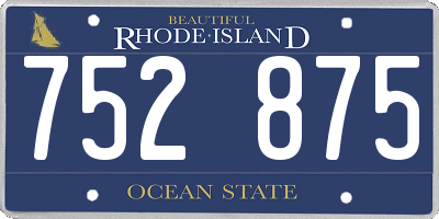 RI license plate 752875