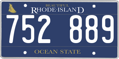 RI license plate 752889