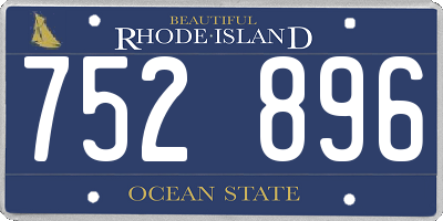 RI license plate 752896