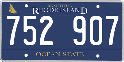 RI license plate 752907