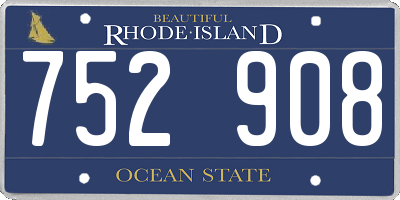RI license plate 752908