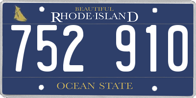 RI license plate 752910