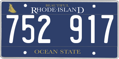 RI license plate 752917