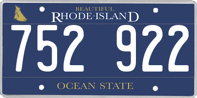 RI license plate 752922