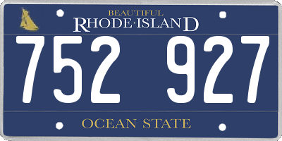 RI license plate 752927