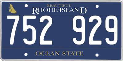 RI license plate 752929