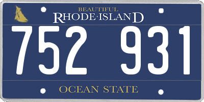 RI license plate 752931
