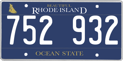 RI license plate 752932