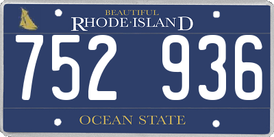 RI license plate 752936