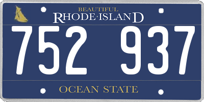 RI license plate 752937