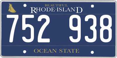 RI license plate 752938