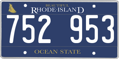 RI license plate 752953