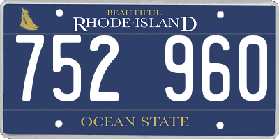 RI license plate 752960