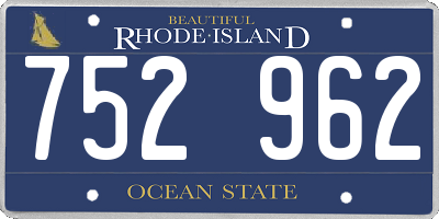 RI license plate 752962