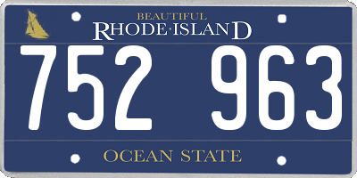 RI license plate 752963