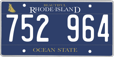 RI license plate 752964