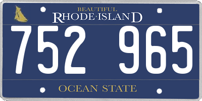 RI license plate 752965