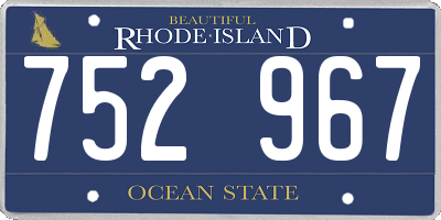 RI license plate 752967