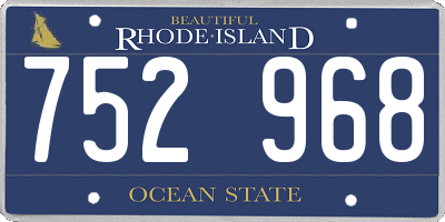 RI license plate 752968