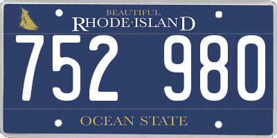 RI license plate 752980