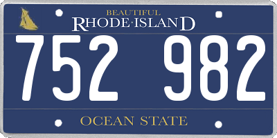 RI license plate 752982