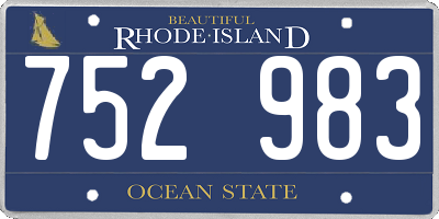 RI license plate 752983