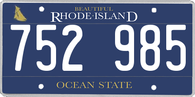 RI license plate 752985