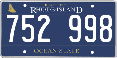 RI license plate 752998