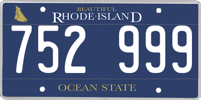 RI license plate 752999