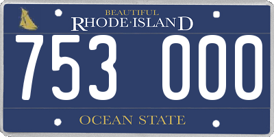 RI license plate 753000