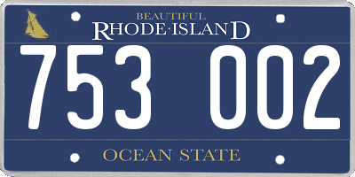 RI license plate 753002