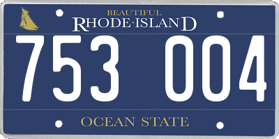 RI license plate 753004