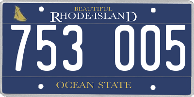 RI license plate 753005