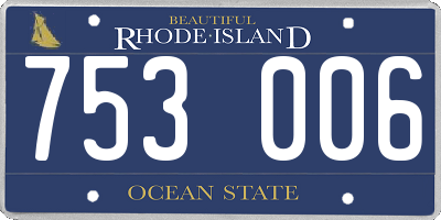RI license plate 753006