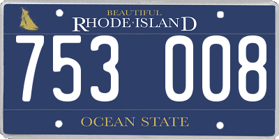 RI license plate 753008