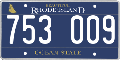 RI license plate 753009