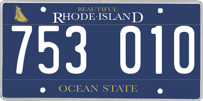 RI license plate 753010