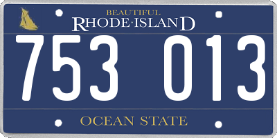 RI license plate 753013