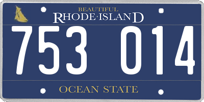 RI license plate 753014